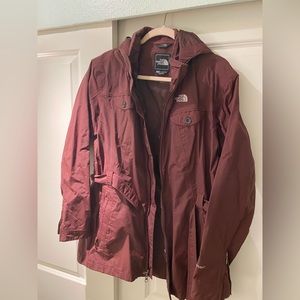 XL North Face Burgundy Hyvent Waterproof Jacket